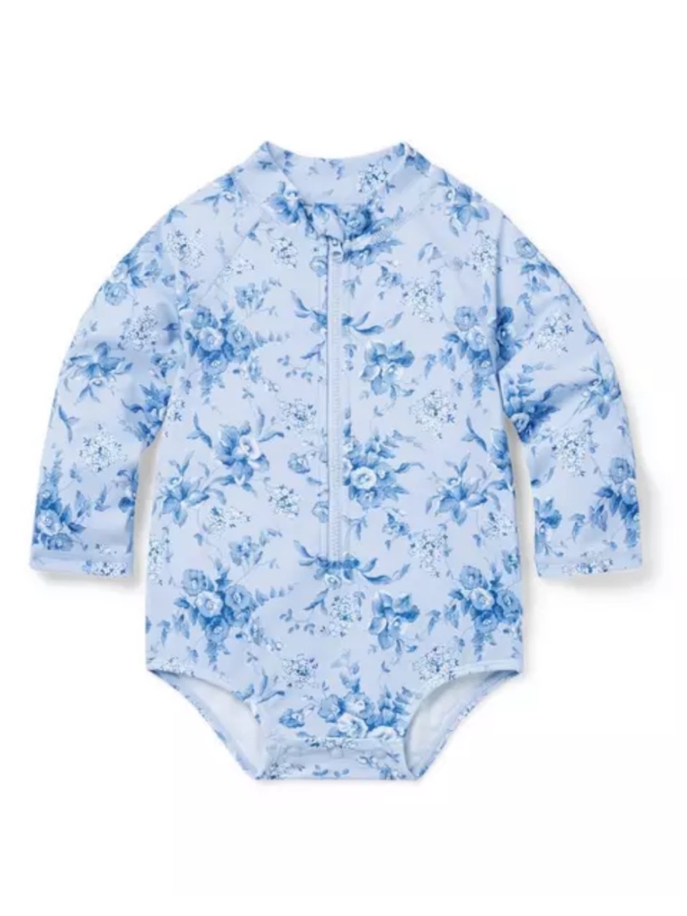 Janie and Jack Baby Light Blue Floral Long-Sleeve Rashguard One-Piece